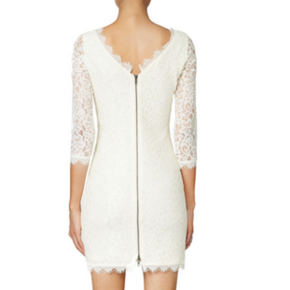 NWT Diane Von Furstenberg Ivory Zarita Lace Dress - Picture 3 of 8